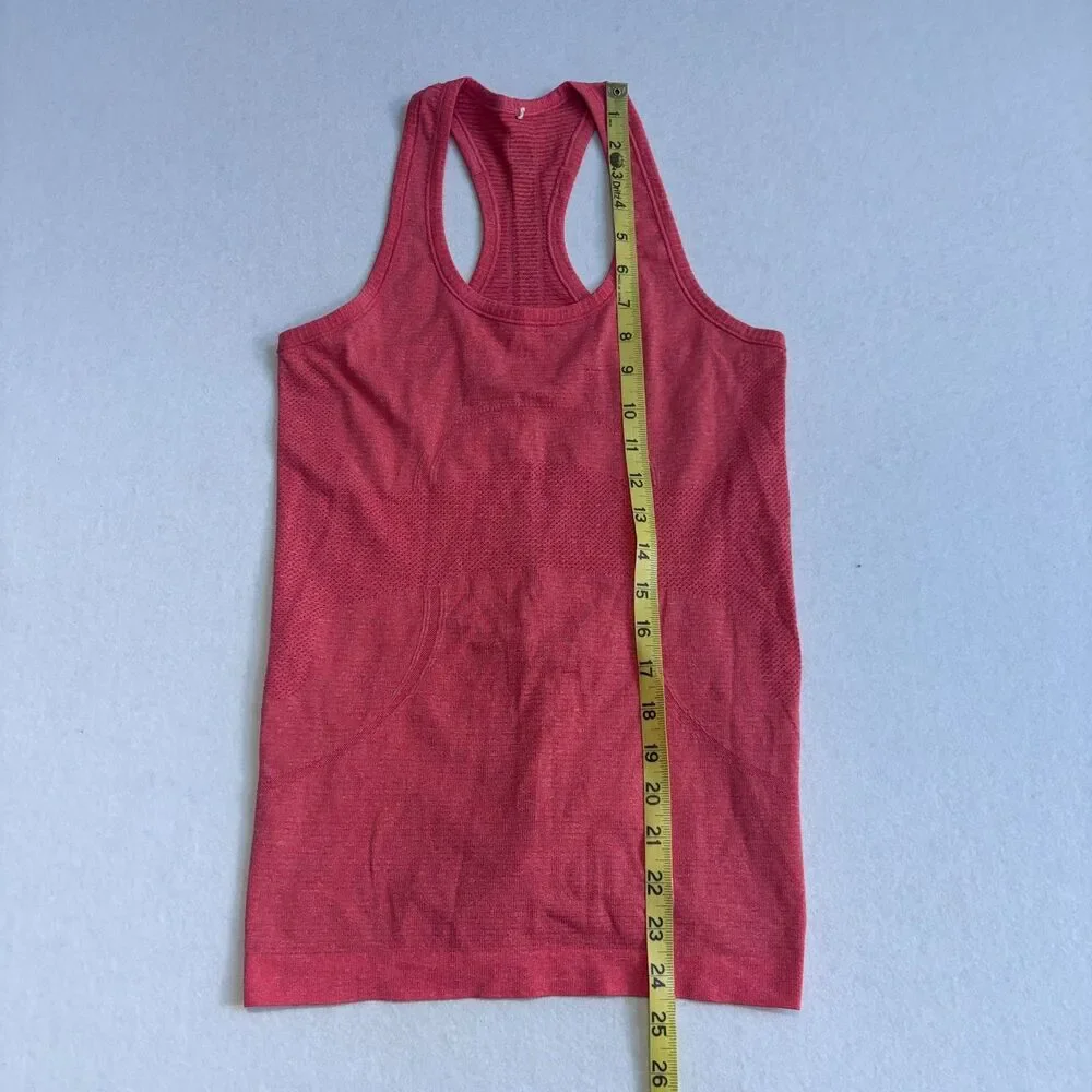 Lululemon Swiftly Racerback Tank Top Women's 4 Peachy Pink Melon Run Gym Train